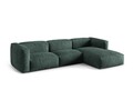 Coltar modular dreapta 3 locuri, Martina-120, Micadoni Home, 332x176x75 cm, catifea, petrol