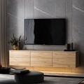 Comoda TV, Inarch, Neon Illuminated, 160 x 35 x 32 cm, pal melaminat, maro