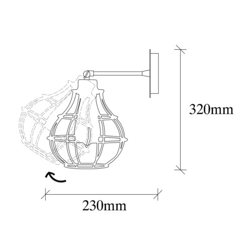 Aplica de perete, Alby, 527ABY3171, Metal, Negru