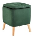 Taburet cu spatiu de depozitare ascuns, Wenko, Velvet, 2 in 1, 36.5 x 36 x 41 cm, lemn/poliester, verde