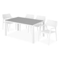 Set mobilier gradina/terasa Encore/Golf, 5 piese, 150x90x74 cm/62x56x84.5 cm, aluminiu, alb/gri