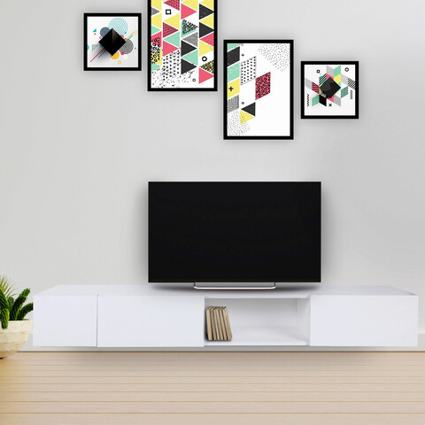 Comoda TV, Mod Design, Wagna, 180x30x25cm, Alb