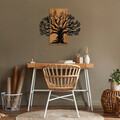 Decoratiune de perete, Monumental Tree , 50% lemn/50% metal, Dimensiune: 67 x 58 cm, Nuc / Negru