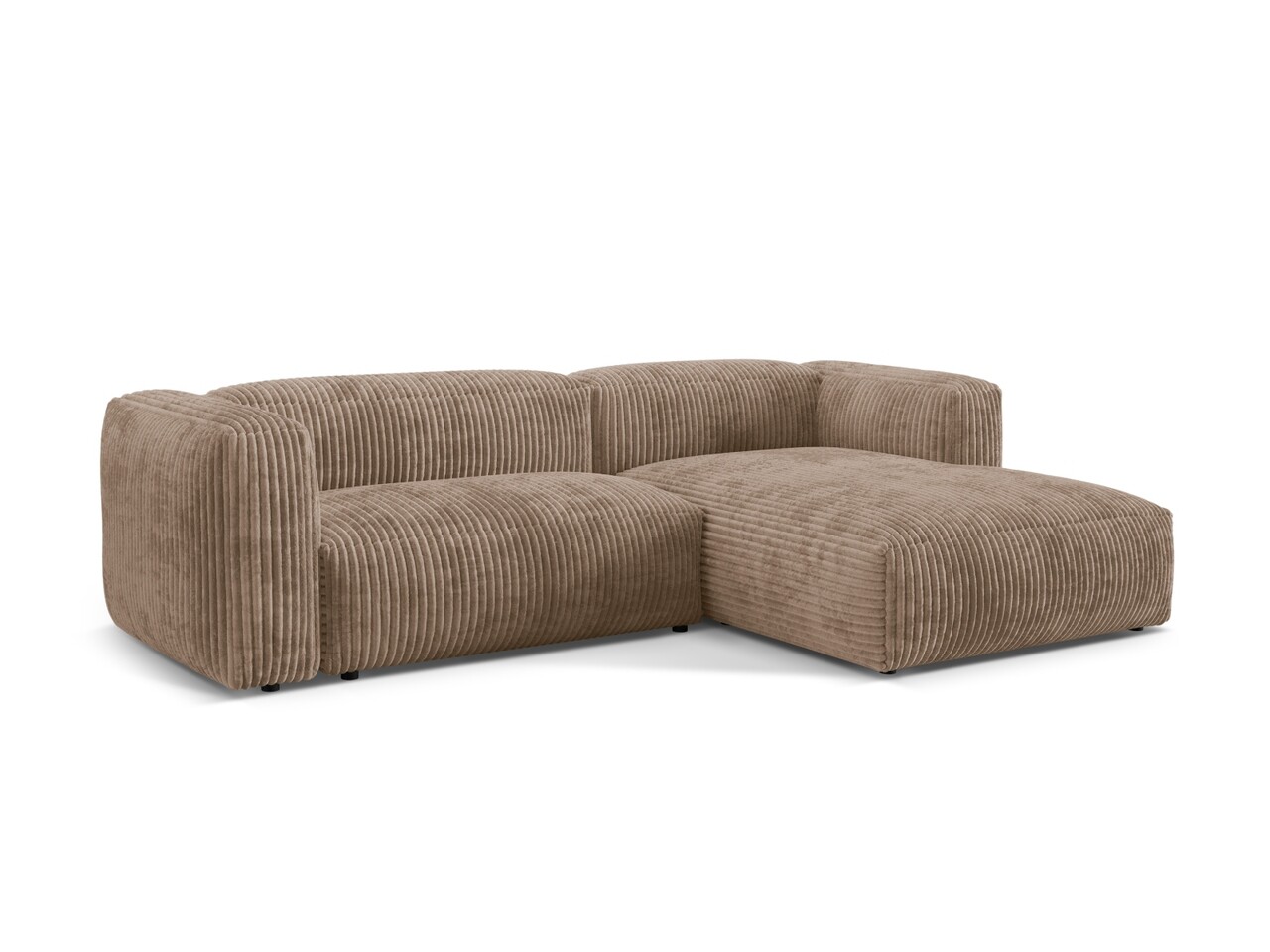 Coltar modular dreapta 2 locuri, Martina-212, Micadoni Home, 283x176x75 cm, velur, maro ghinda - 1 | YEO