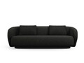 Canapea 3 locuri, Camden, Cosmopolitan Design, 204x102x72 cm, tesatura chenille, negru