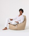 Fotoliu puf, Bean Bag, Ferndale Drop L, 80 x 80 cm, poliester impermeabil, bej nurca