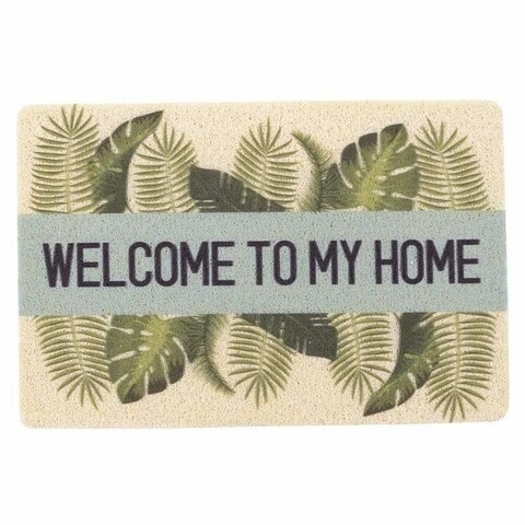 Covoras de intrare Welcome to my home, InArt, 40x60 cm, bej/verde