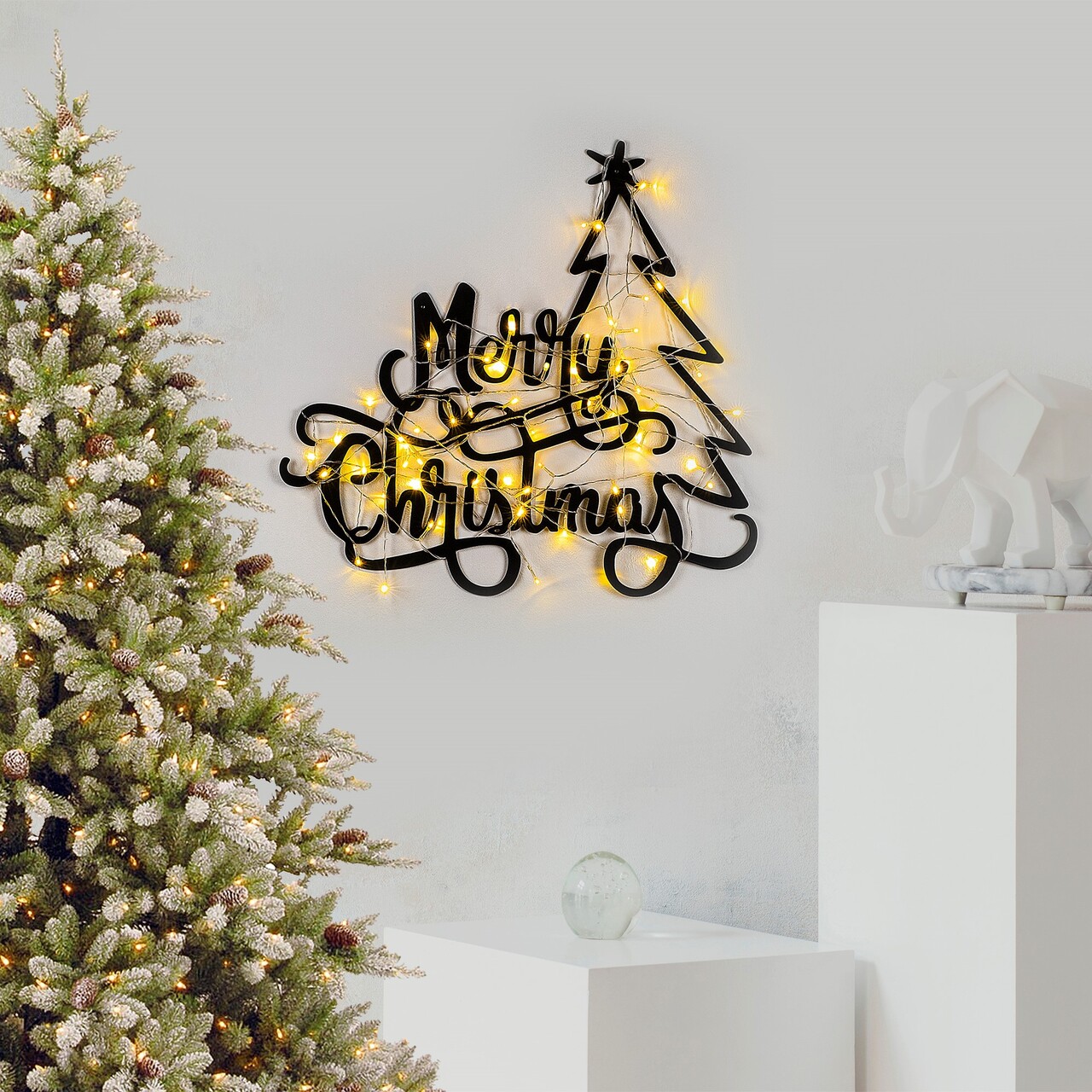 Decoratiune de luminoasa XMASBLACK-008, Tanelorn, 62x60 cm, metal, negru - 1 | YEO