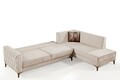 Coltar dreapta Cinar, Pandia Home, 195x87x75 cm, lemn, crem