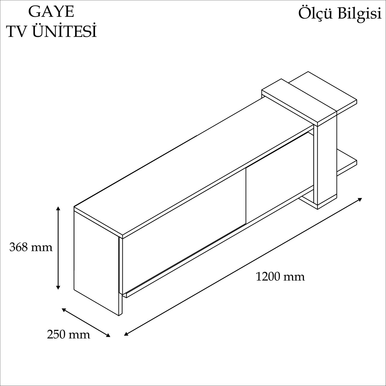 Comoda TV Gaye, Puqa Design, 120x25x37 cm, alb/maro - 1 | YEO