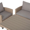 Set mobilier pentru gradina/terasa 6 piese Baxter, 171x65x73 cm/ 145x74x67 cm, otel/poliester, natur/bej