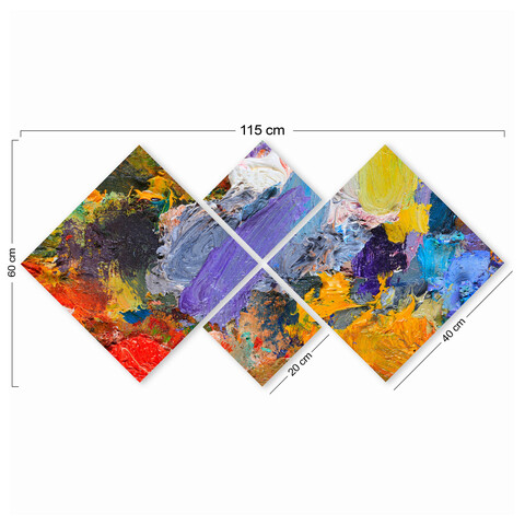 Set 4 tablouri decorative, 4MDF269895851, MDF, Imprimat UV, Multicolor