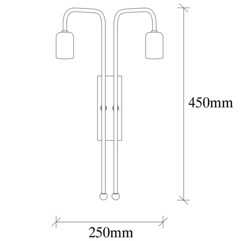 Aplica de perete, Opviq, 892OPV1356, Metal, Negru