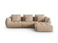 Coltar modular reversibil 2 locuri, Bloom-184, Micadoni Home, 332x216x95 cm, catifea, bej sand