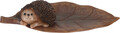 Decoratiune Hedgehoge on Leaf v2, 22.5x11.5x4.5 cm, polistone, maro