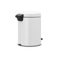 Cos de gunoi cu pedala, Brabantia, Icon White, 5 L, inox, alb