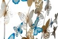 Decoratiune de perete Butterflies Light Blue, Mauro Ferretti, 132x95.5 cm, fier, multicolor