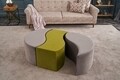 Taburet Alya Puf, Balcab Home, 120x80x40 cm, lemn, mink/verde