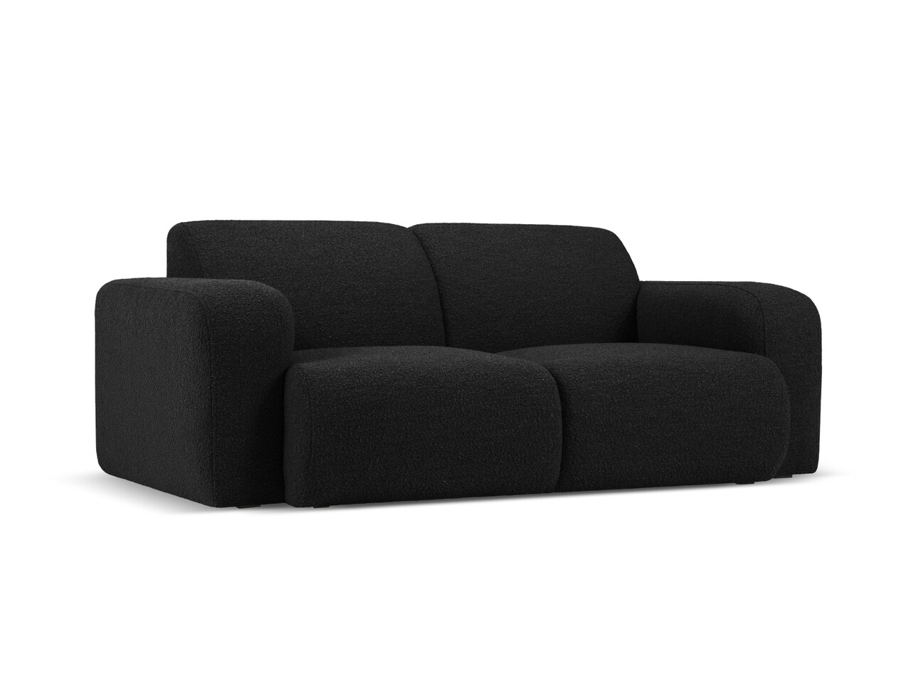 Canapea 2 locuri, Molino-101, Micadoni Home, 170x95x72 cm, tesatura boucle, negru - 2 | YEO