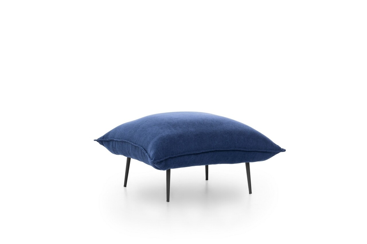 Taburet Aspen, Futon, 75x75x40 cm, metal, bleumarin