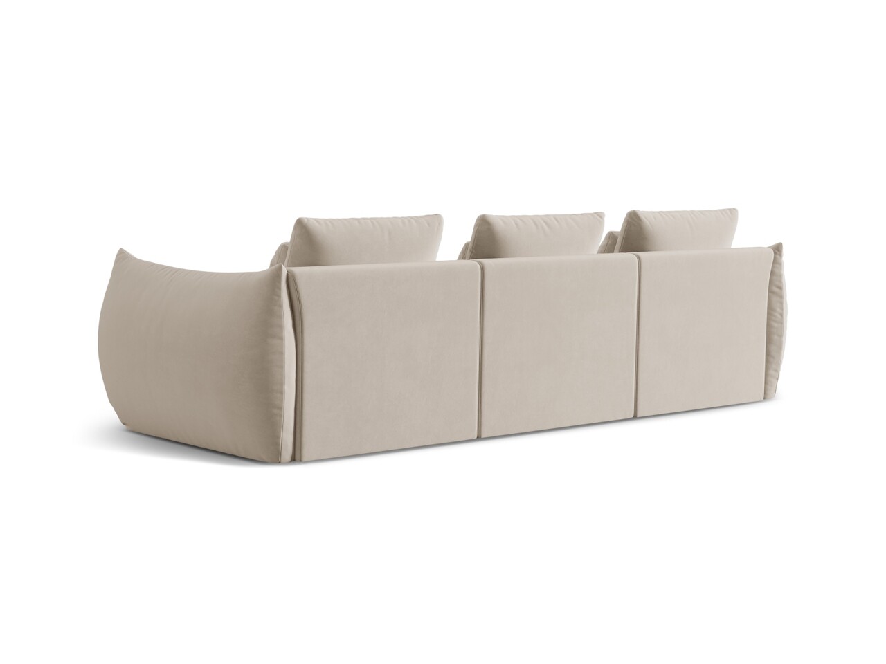 Canapea modulara 4 locuri, Bloom-184, Micadoni Home, 332x106x95 cm, catifea, ecru - 2 | YEO