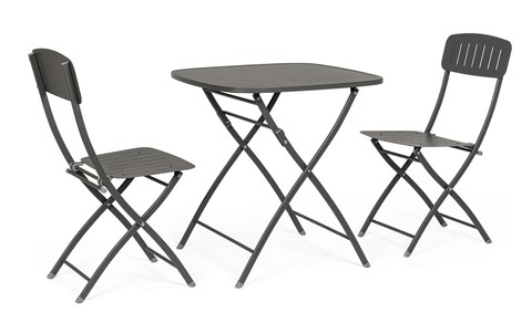 Set mobilier de gradina 3 piese Yvonne, Bizzotto, otel, finisaj mat, carbune