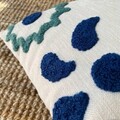 Husa de perna, Margrit Punch Pillow Cover, 43x43 cm, Material: 20% in, 80% poliester, Bleumarin / Gri