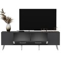 Comoda TV, Olivia, Detas, 150 x 48.2 x 35 cm, pal melaminat, antracit/argintiu