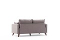 Canapea fixa Bella Sofa, Balcab Home, 2 locuri, 177x81x85 cm, lemn, maro