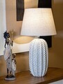 Lampa de masa Leaf, Mauro Ferretti, 1x E27, 40W, 35x65 cm, polirasina/fier/textil, auriu/alb