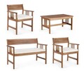 Set mobilier pentru gradina 4 piese, Noemi, Bizzotto, lemn de salcam