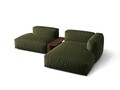 Coltar modular dreapta 2 locuri, Martina-169, Micadoni Home, 285x176x75 cm, tesatura structurata catifelata, verde