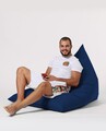 Fotoliu puf, Bean Bag Ferndale, Pyramid Bed, 145 cm, poliester impermeabil, albastru inchis