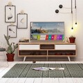 Comoda TV, Mod Design, Glasgow, 140x52x35 cm, Stejar / Alb