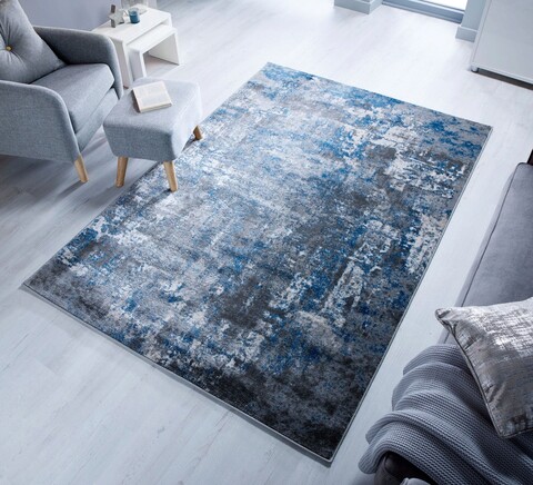 Covor Wonderlust, Flair Rugs, 80x150 cm, polipropilena, albastru/gri