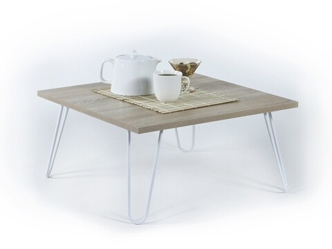 Masuta de cafea Mingitav Illia, 60 x 60 x 29 cm, PAL/metal, oak/alb