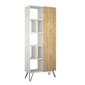 Corp biblioteca, Decortie, Jedda Bookcase, 79x190x32 cm, Stejar alb