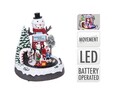 Decoratiune luminoasa cu functie de miscare Snowman festival, 10 LED-uri, 24.5 x 23.5 x 29 cm