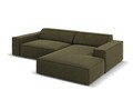 Coltar modular dreapta 3 locuri, Jodie, Micadoni Home, BL, 224x166x70 cm, catifea, verde