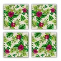 Set suporturi de pahare, Taylor, 366TYR1117, Piatra, 10 x 10 x 1 cm, 4 piese, Multicolor