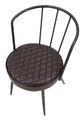 Scaun Iron Line, Mauro Ferretti, 52 x 58 x 75 cm, fier/piele ecologica, maro/gri