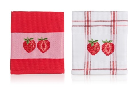 Set 2 prosoape de bucatarie Strawberry, Banquet, 45x70 cm, bumbac