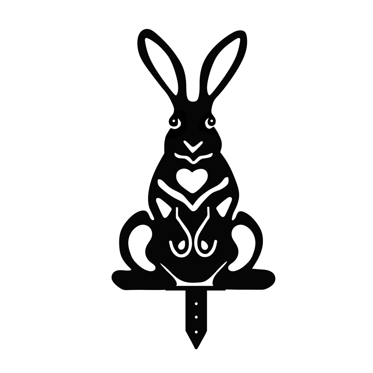 Set decoratiuni pentru gradina, Rabbits, Metal, Negru - 4 | YEO