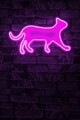 Decoratiune luminoasa LED, Kitty the Cat,  Benzi flexibile de neon, DC 12 V, Roz