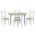 Set dining/bucatarie InArt, masa si 4 scaune, 120x69x75 cm, lemn de mesteacan/fier