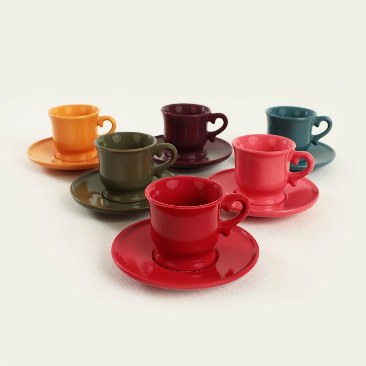 Set cesti de cafea, Keramika, 275KRM1763, 100% CERAMICA / , Nu absoarbe apa, Multicolor - 2 | YEO