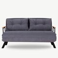 Canapea extensibilă cu 2 locuri, Futon, 859FTN1274, Metal , Gri