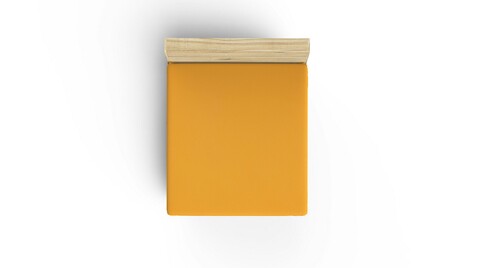 Cearceaf de pat cu elastic, 180x200 cm, 100% bumbac ranforce, Patik, Mustard, galben mustar