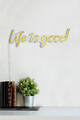 Decoratiune luminoasa LED, Life Is Good, Benzi flexibile de neon, DC 12 V, Galben