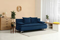 Canapea extensibila Sofie Lux, 203x92x86 cm, 3 locuri, lada pentru depozitare, Albastru navy